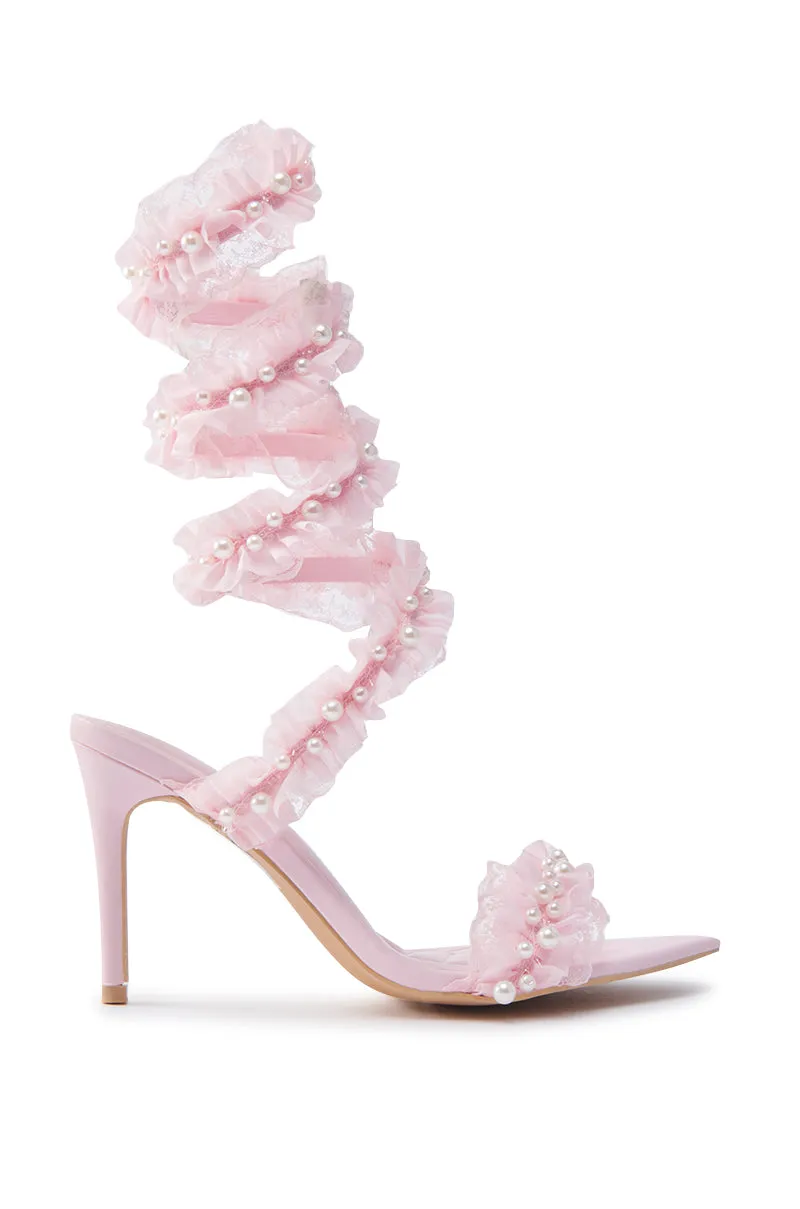 AZALEA WANG MORINE PINK WITH PEARLS SPIRAL STILETTO SANDAL sold by AKIRA product image thumbnail 4