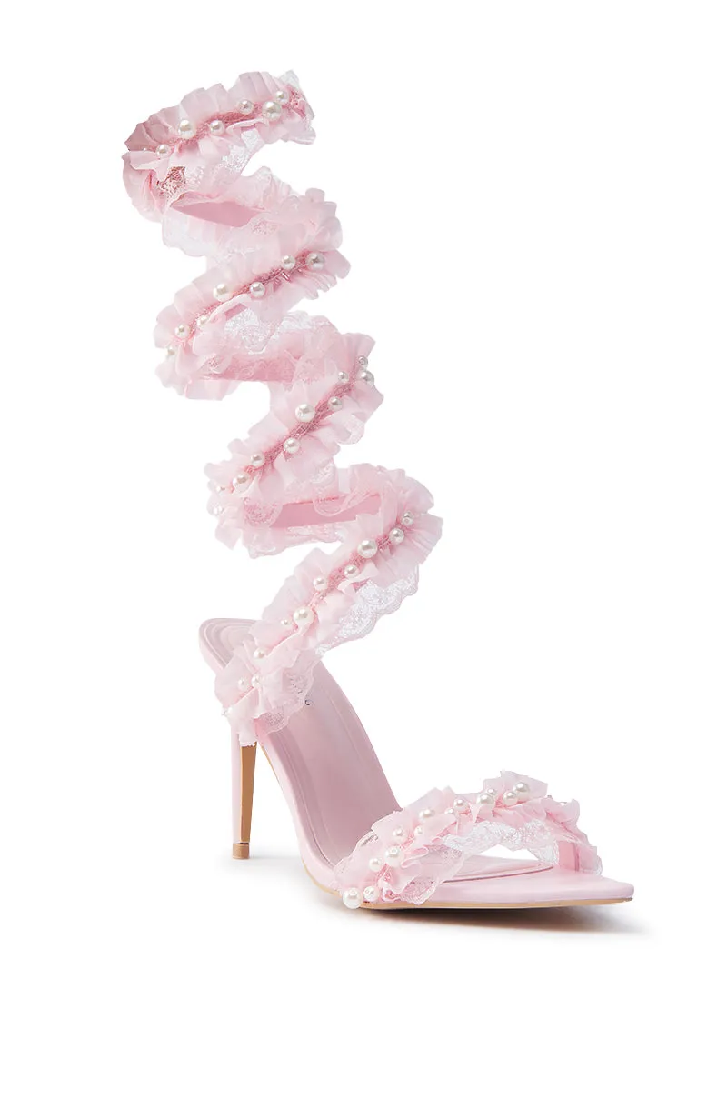 AZALEA WANG MORINE PINK WITH PEARLS SPIRAL STILETTO SANDAL sold by AKIRA product image thumbnail 5
