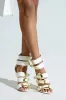AZALEA WANG BUTTER CUPS WHITE BUCKLE STILETTO SANDAL sold by AKIRA