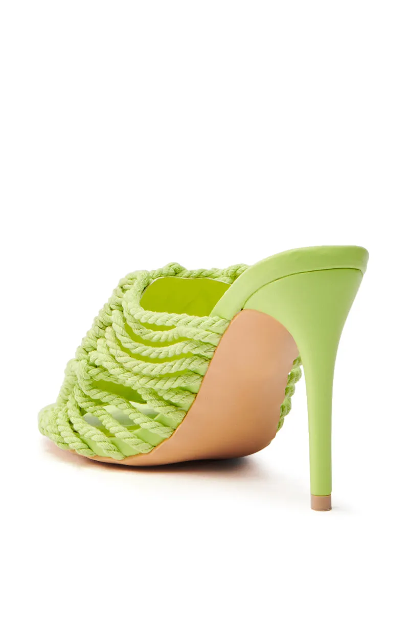 AZALEA WANG CERES LIME ROPE WITH RHINESTONE BEADS SANDAL sold by AKIRA product image thumbnail 4