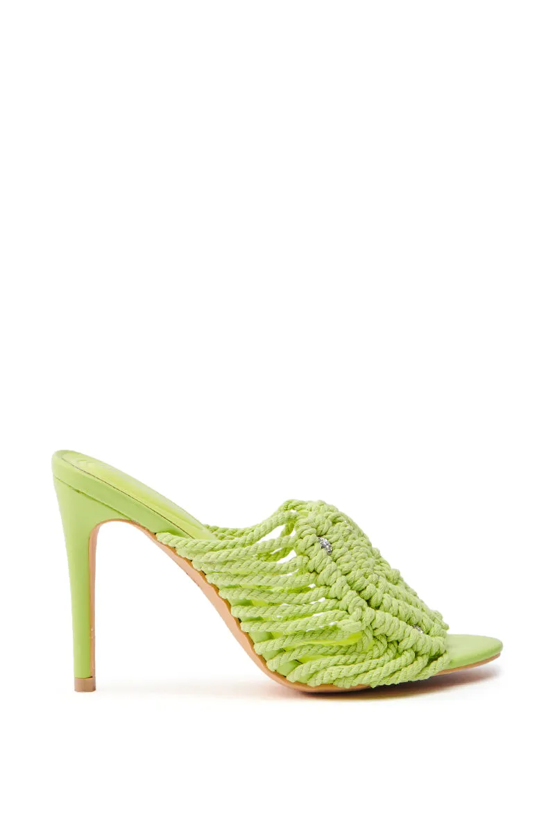 AZALEA WANG CERES LIME ROPE WITH RHINESTONE BEADS SANDAL sold by AKIRA product image thumbnail 2