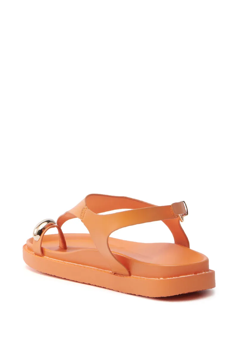 AKIRA NICCOLO ORANGE FLAT SANDAL sold by AKIRA product image thumbnail 4
