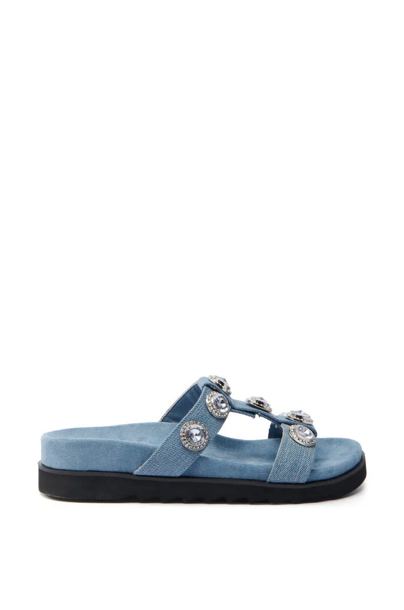 AZALEA WANG LUCINEA DENIM RHINESTONE SANDAL sold by AKIRA product image thumbnail 3