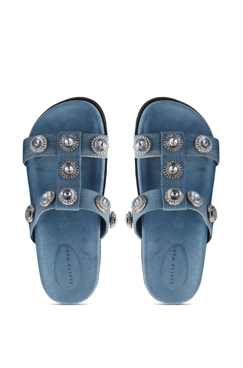 AZALEA WANG LUCINEA DENIM RHINESTONE SANDAL sold by AKIRA product image thumbnail 2