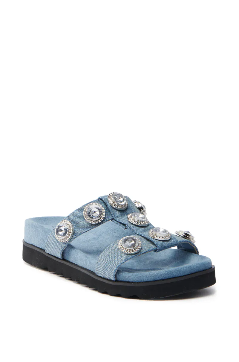 AZALEA WANG LUCINEA DENIM RHINESTONE SANDAL sold by AKIRA product image thumbnail 4