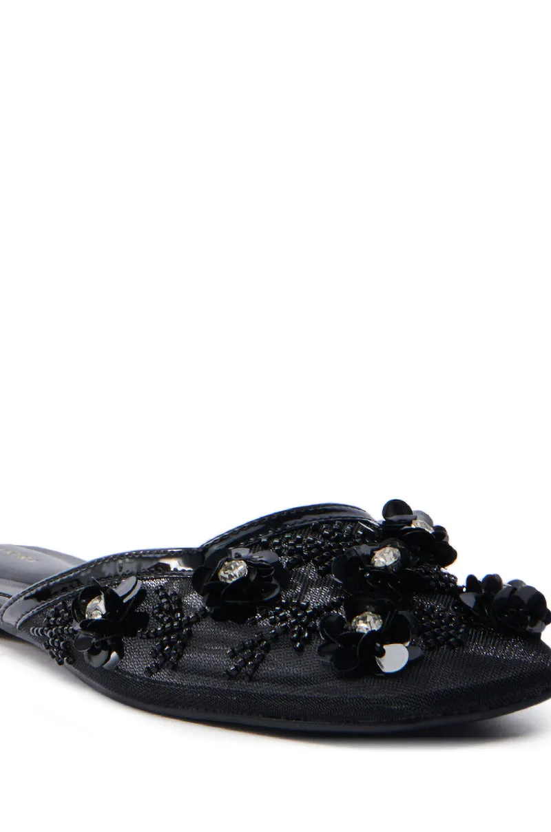 AKIRA CHERINA BLACK FLAT WITH EMBELLISHMENT sold by AKIRA product image thumbnail 5