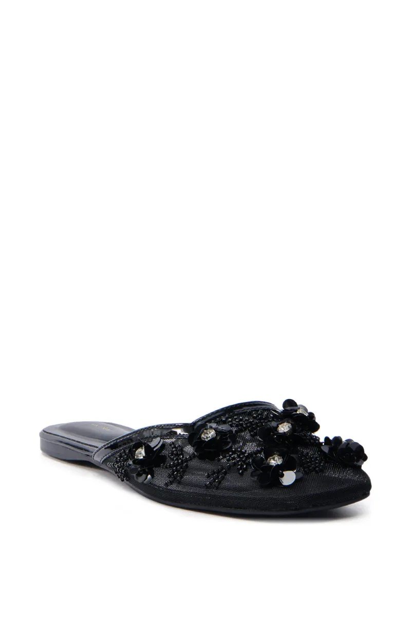 AKIRA CHERINA BLACK FLAT WITH EMBELLISHMENT sold by AKIRA product image thumbnail 3