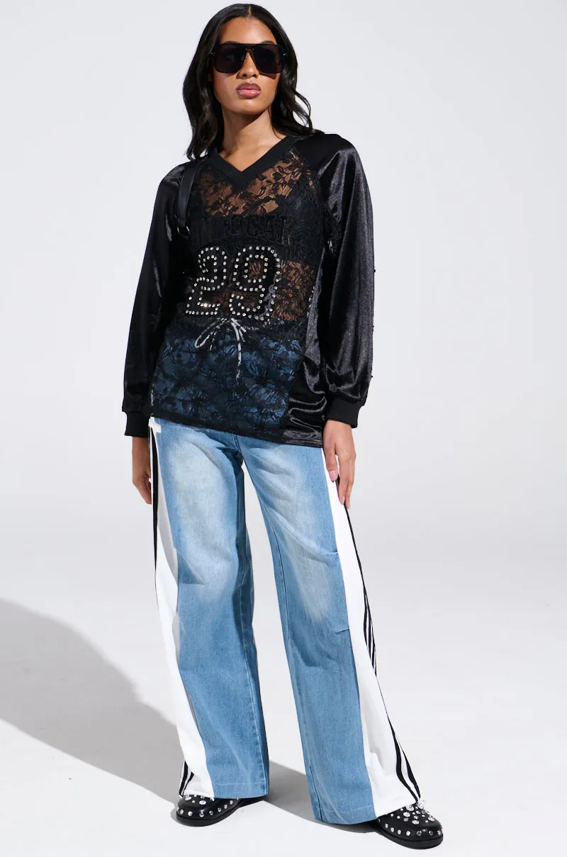 KIKI LACE JERSEY sold by AKIRA product image thumbnail 5