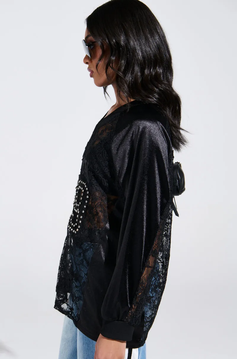 KIKI LACE JERSEY sold by AKIRA product image thumbnail 2