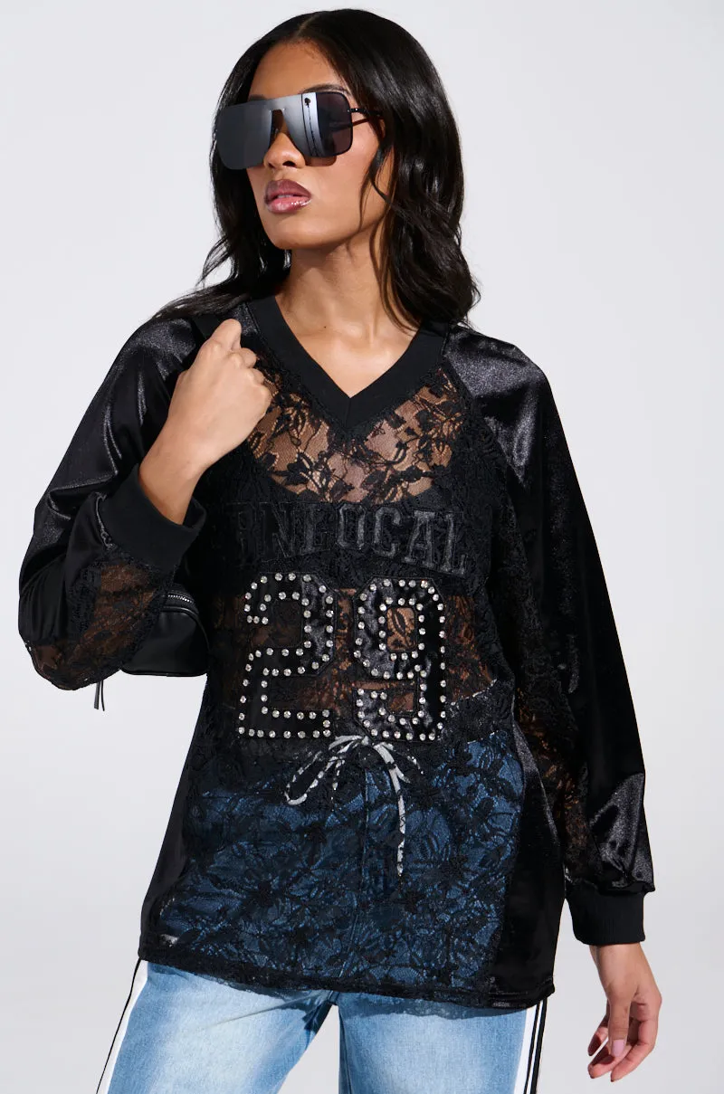 KIKI LACE JERSEY sold by AKIRA