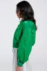LUCKY ME ASYMMETRICAL BOMBER IN GREEN sold by AKIRA