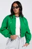 LUCKY ME ASYMMETRICAL BOMBER IN GREEN sold by AKIRA