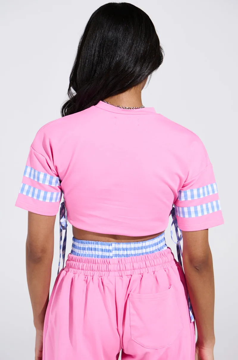NEW YORK GINGHAM CROP TOP sold by AKIRA product image thumbnail 4
