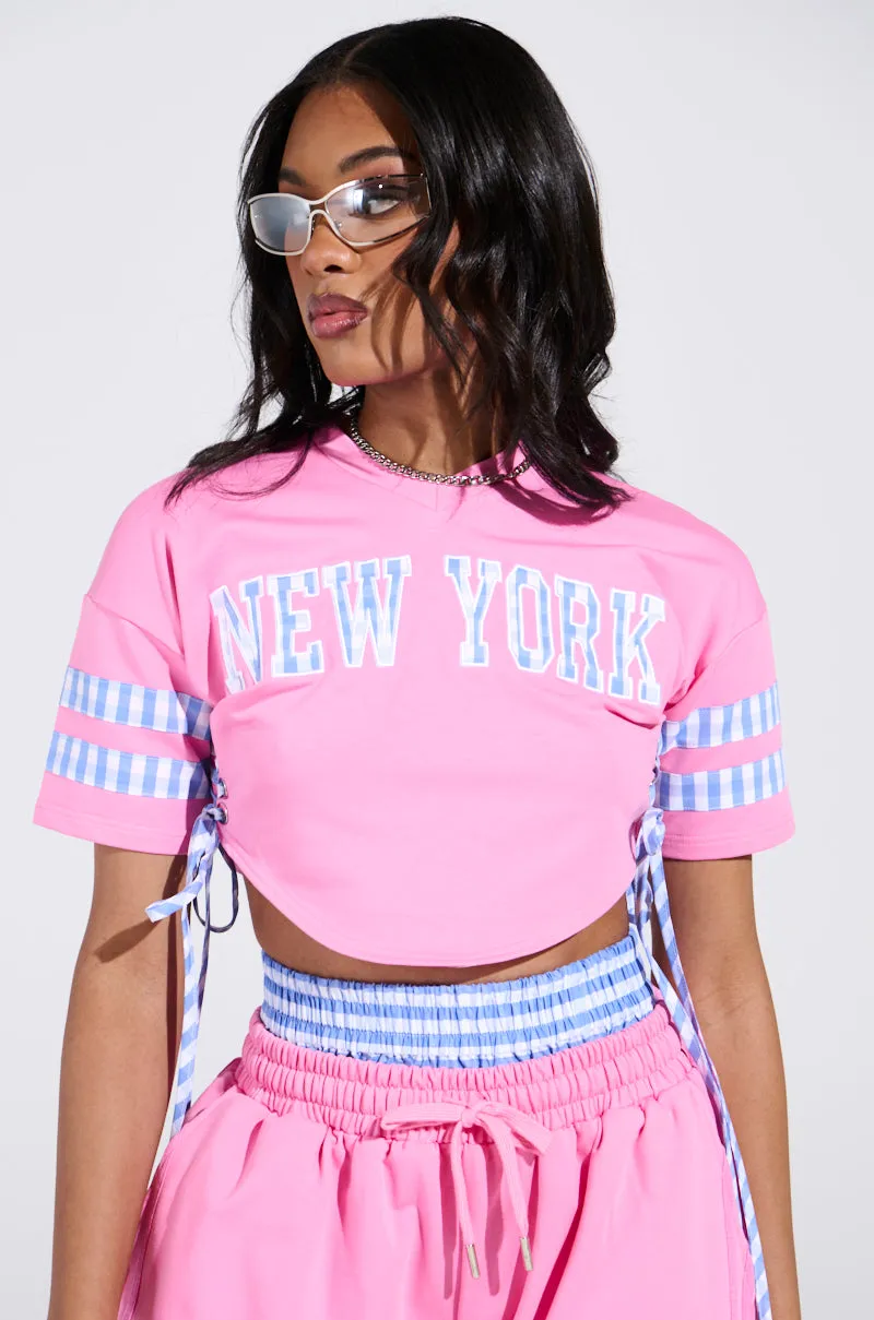 NEW YORK GINGHAM CROP TOP sold by AKIRA product image thumbnail 2