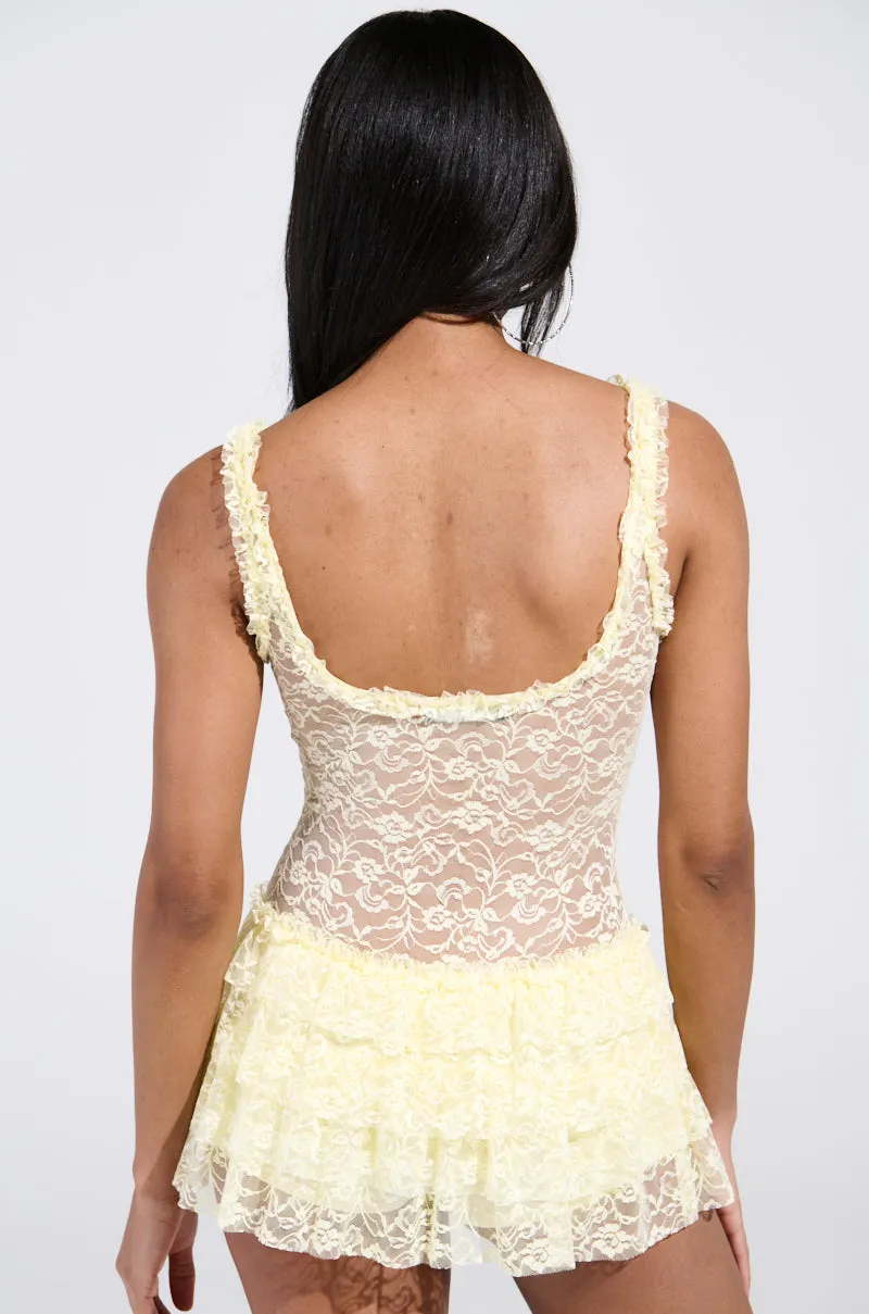 DREAMING ABOUT YOU LACE MINI DRESS sold by AKIRA product image thumbnail 5