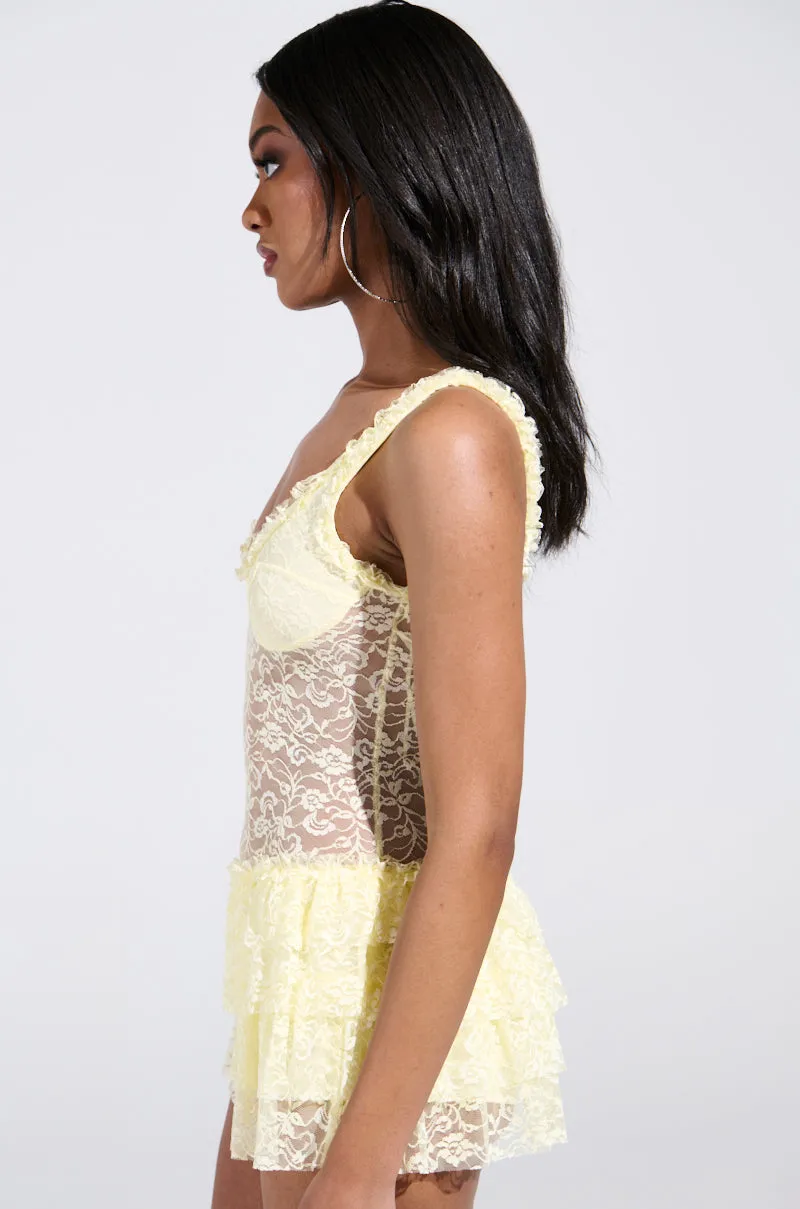 DREAMING ABOUT YOU LACE MINI DRESS sold by AKIRA product image thumbnail 4