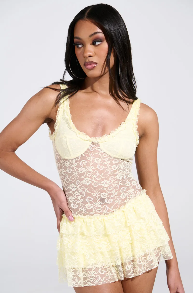 DREAMING ABOUT YOU LACE MINI DRESS sold by AKIRA product image thumbnail 3