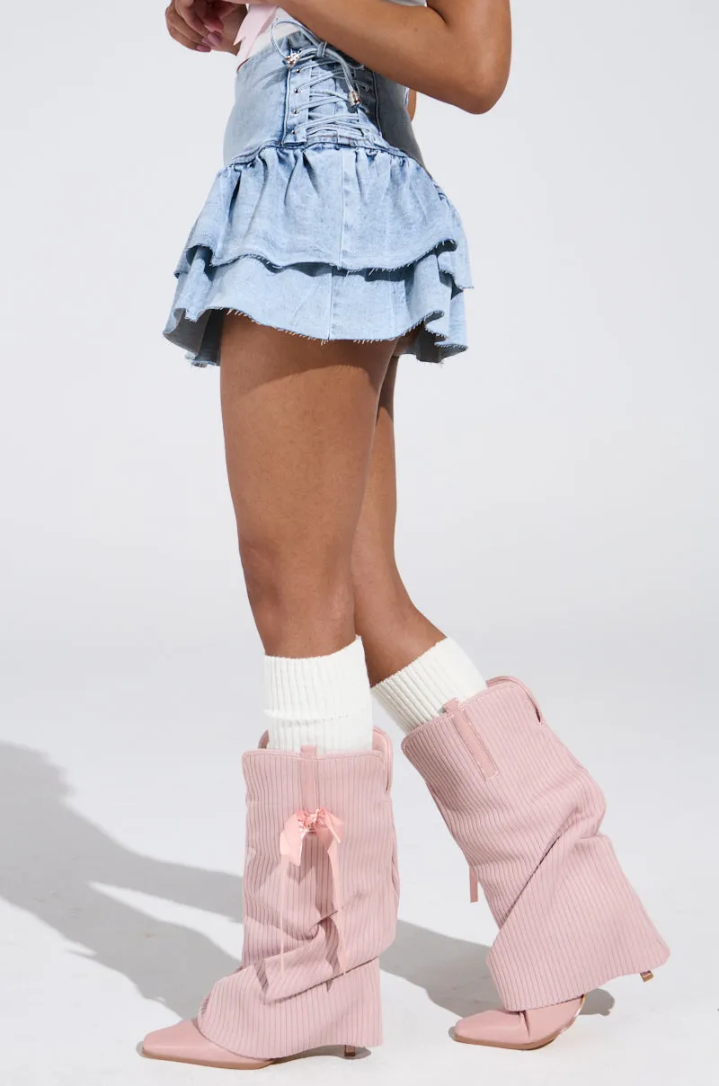 IN LOVE WITH YOU MINI DENIM SKIRT sold by AKIRA product image thumbnail 4