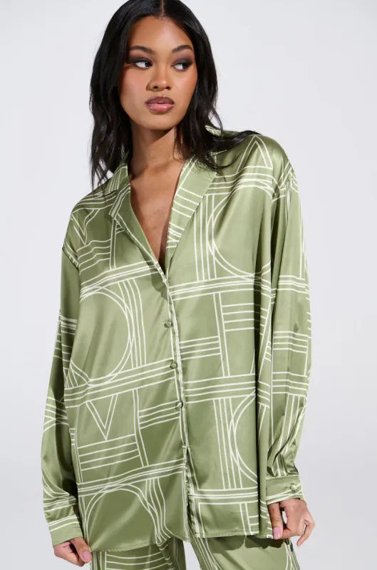 MIXED FEELINGS BUTTON DOWN TOP sold by AKIRA