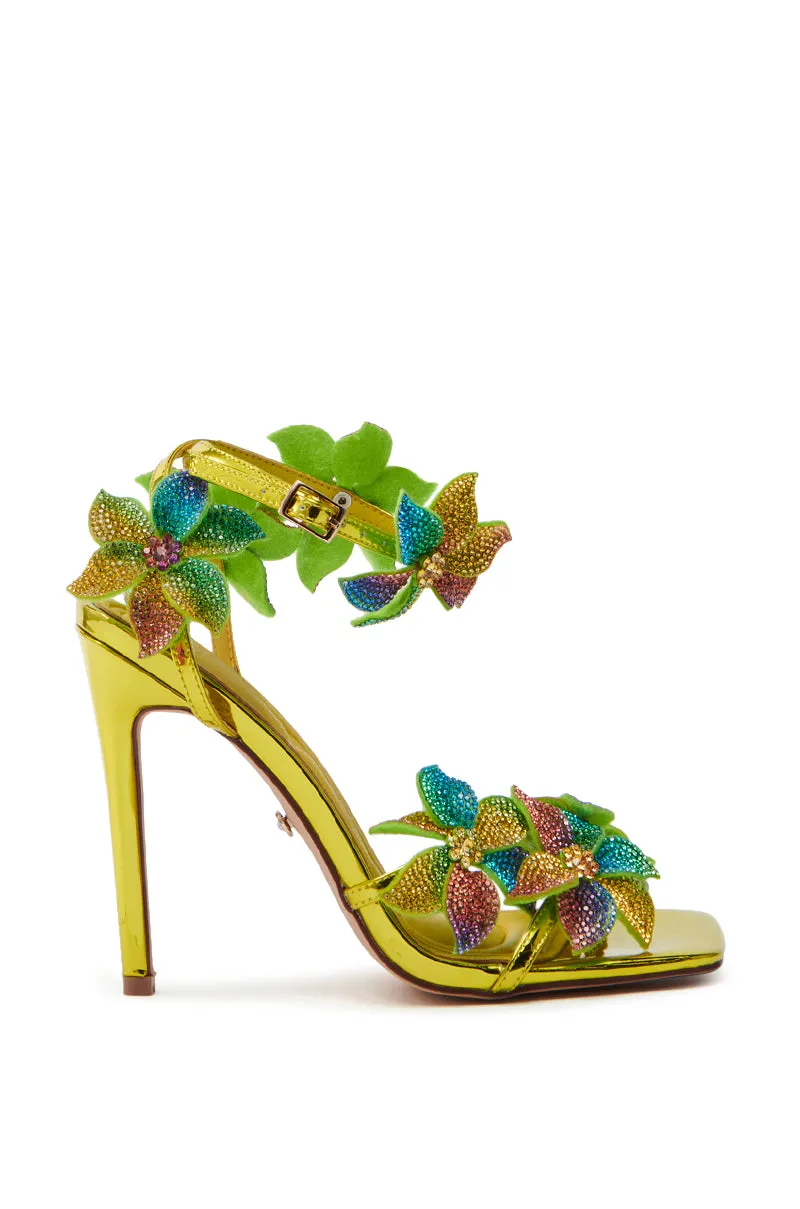 AZALEA WANG NERIYA MULTI RHINESTONE FLOWER STILETTO SANDAL sold by AKIRA product image thumbnail 5