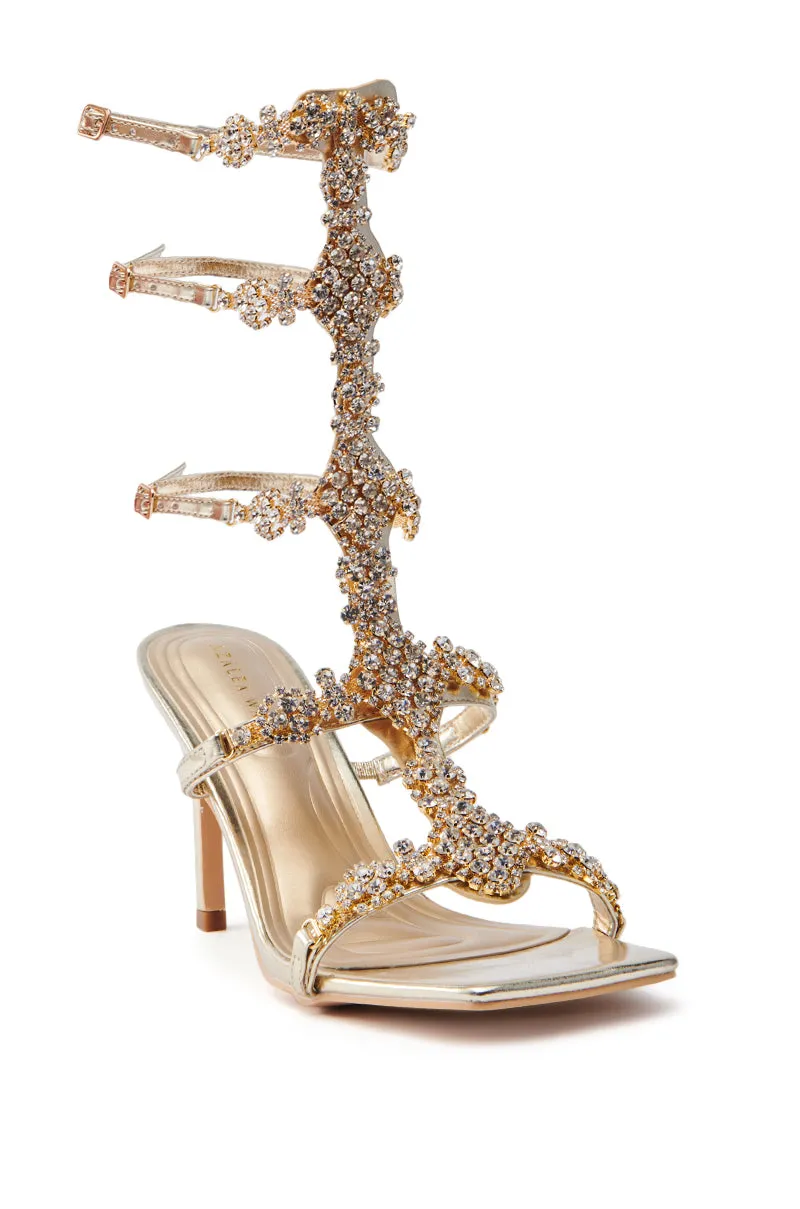 AZALEA WANG JONQUIL GOLD EMBELLISHED GLADIATOR SANDAL sold by AKIRA product image thumbnail 4