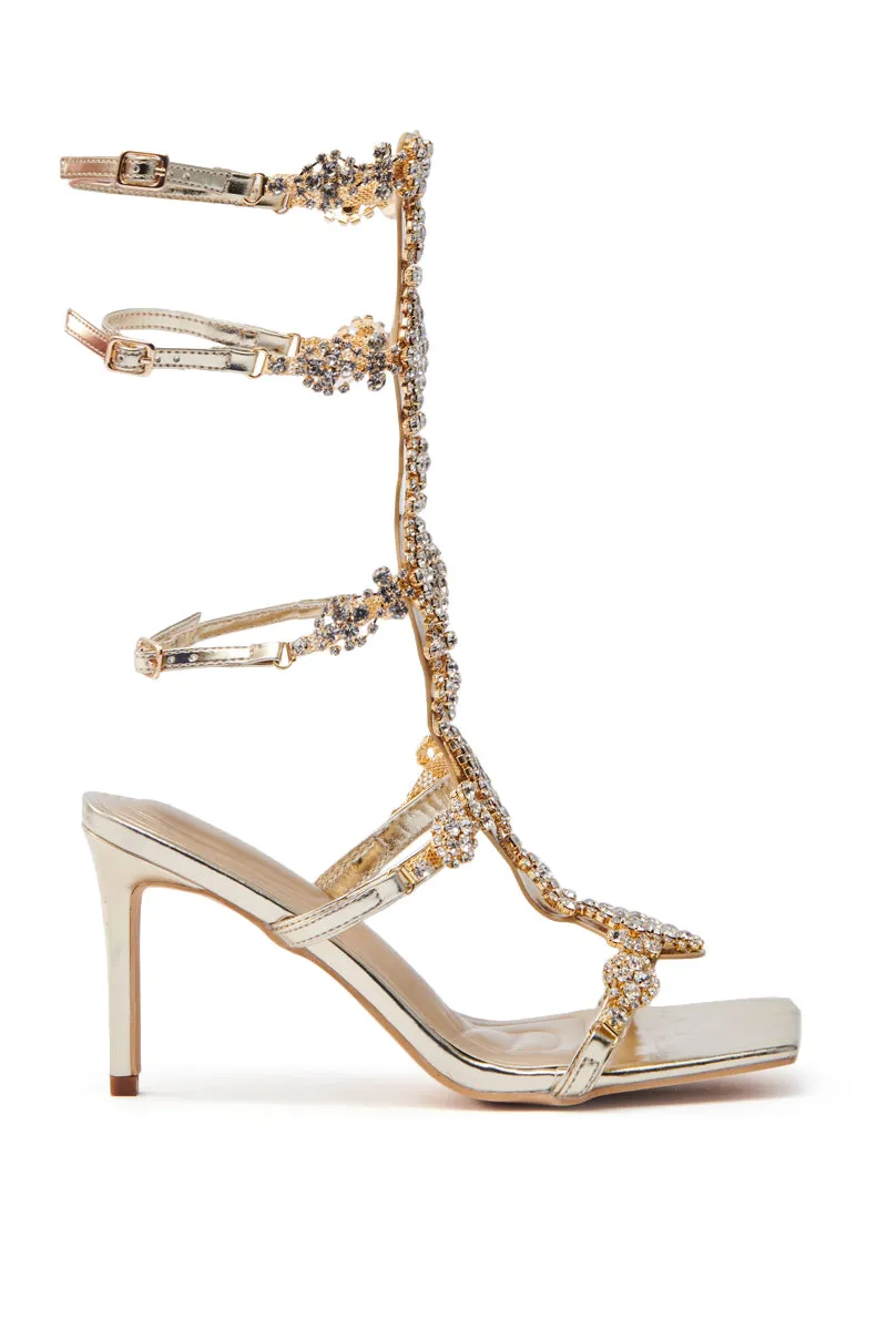 AZALEA WANG JONQUIL GOLD EMBELLISHED GLADIATOR SANDAL sold by AKIRA product image thumbnail 3