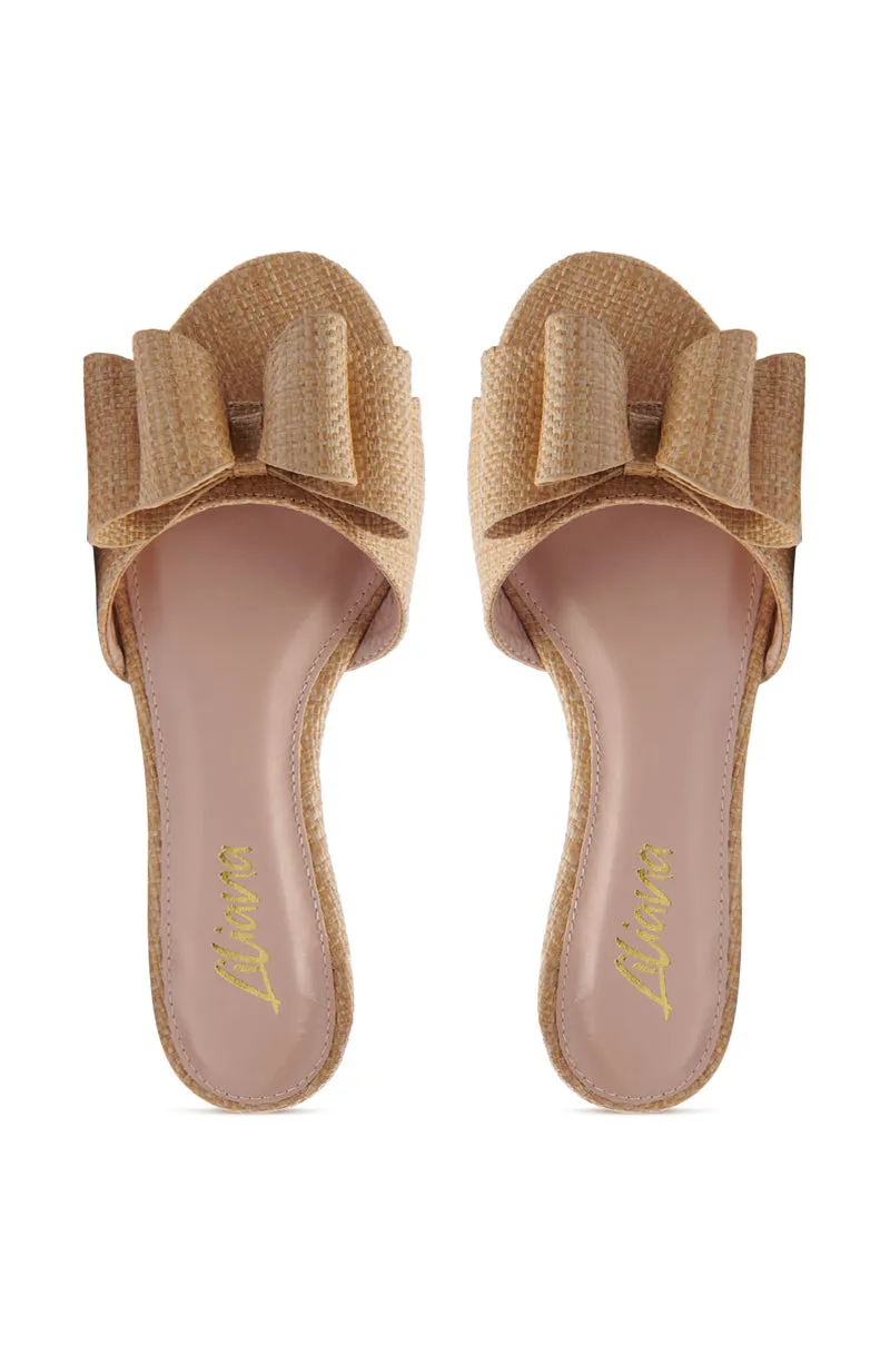 TIZZY RAFFIA FLAT BOW SANDAL sold by AKIRA product image thumbnail 3