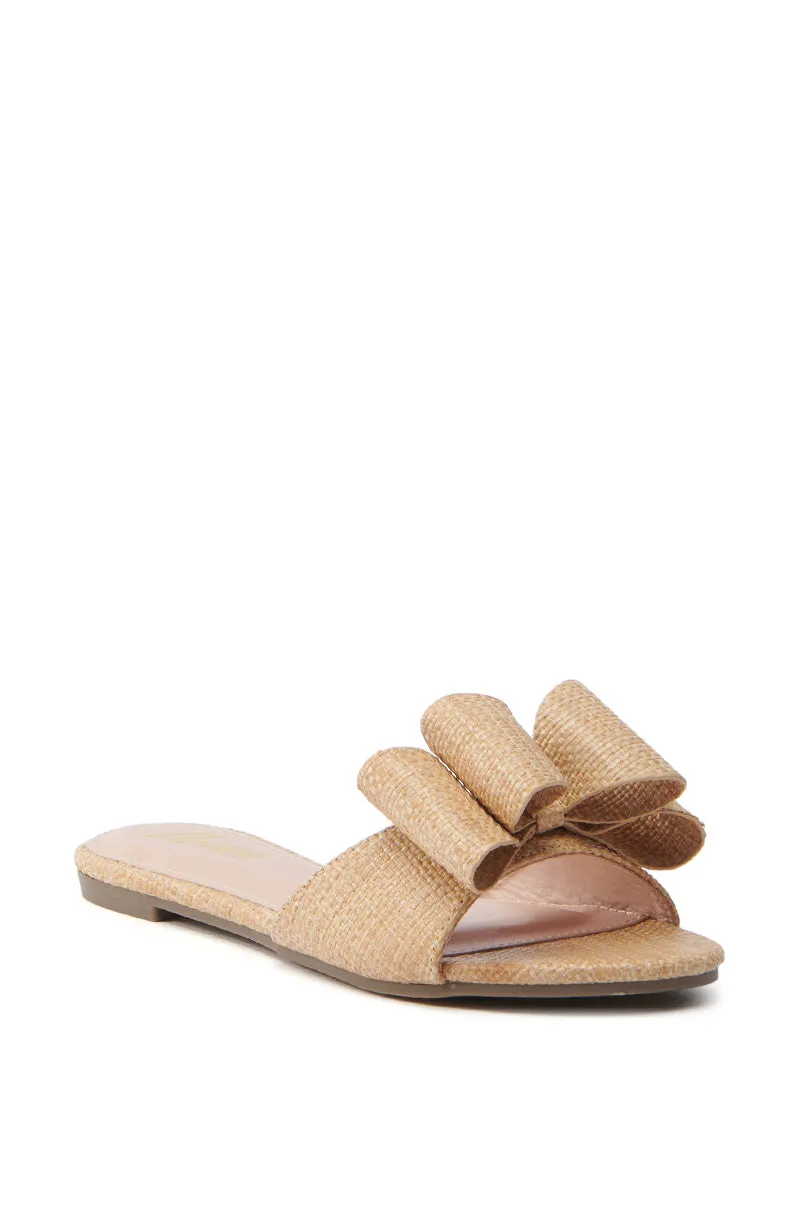 TIZZY RAFFIA FLAT BOW SANDAL sold by AKIRA product image thumbnail 5