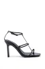 AZALEA WANG AVENA BLACK PAT SANDAL sold by AKIRA