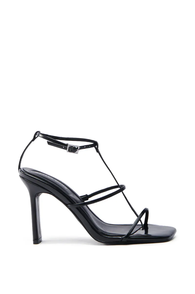 AZALEA WANG AVENA BLACK PAT SANDAL sold by AKIRA product image thumbnail 3