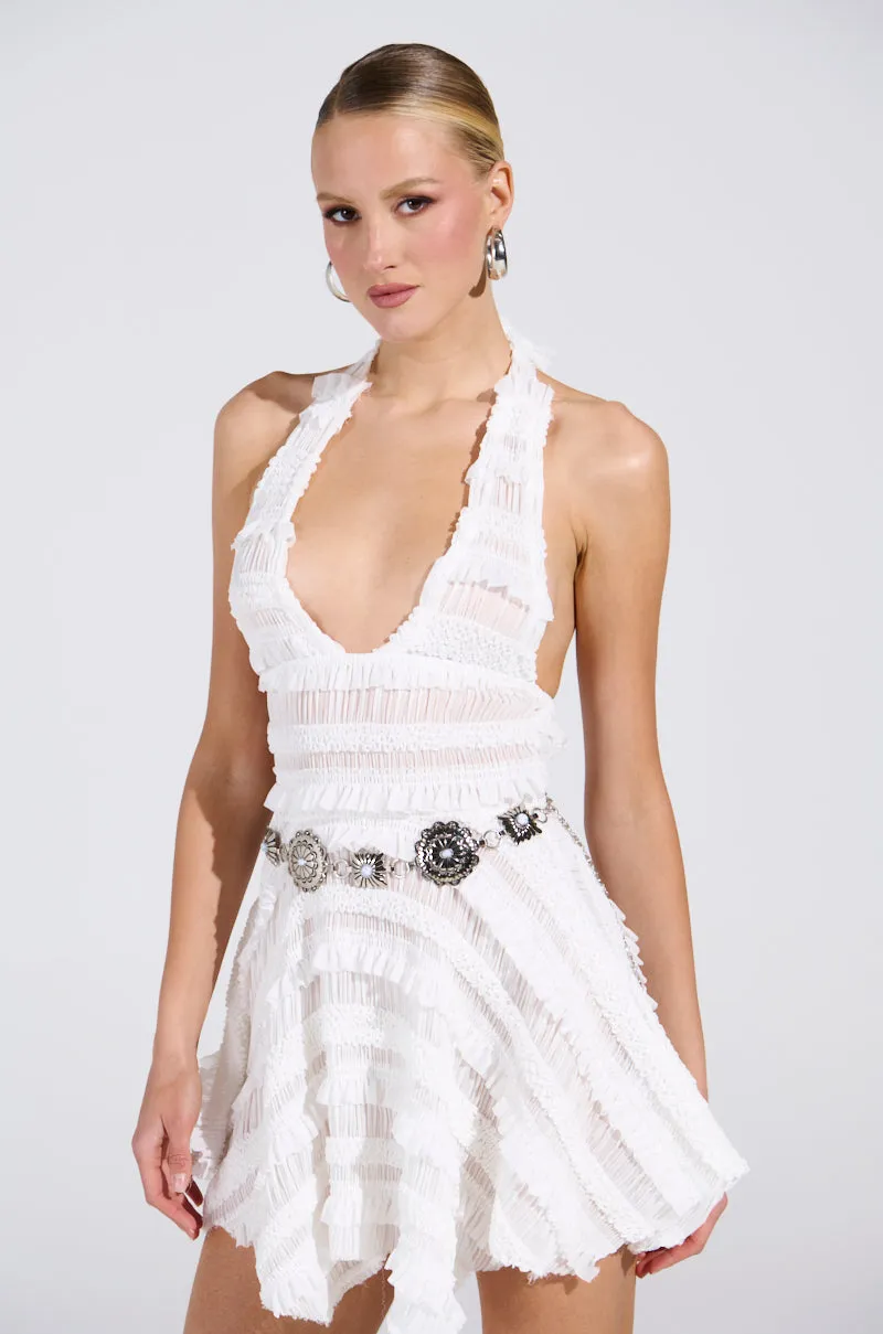 THIS IS WHAT I WANT SLINKY HALTER DRESS IN WHITE sold by AKIRA product image thumbnail 3
