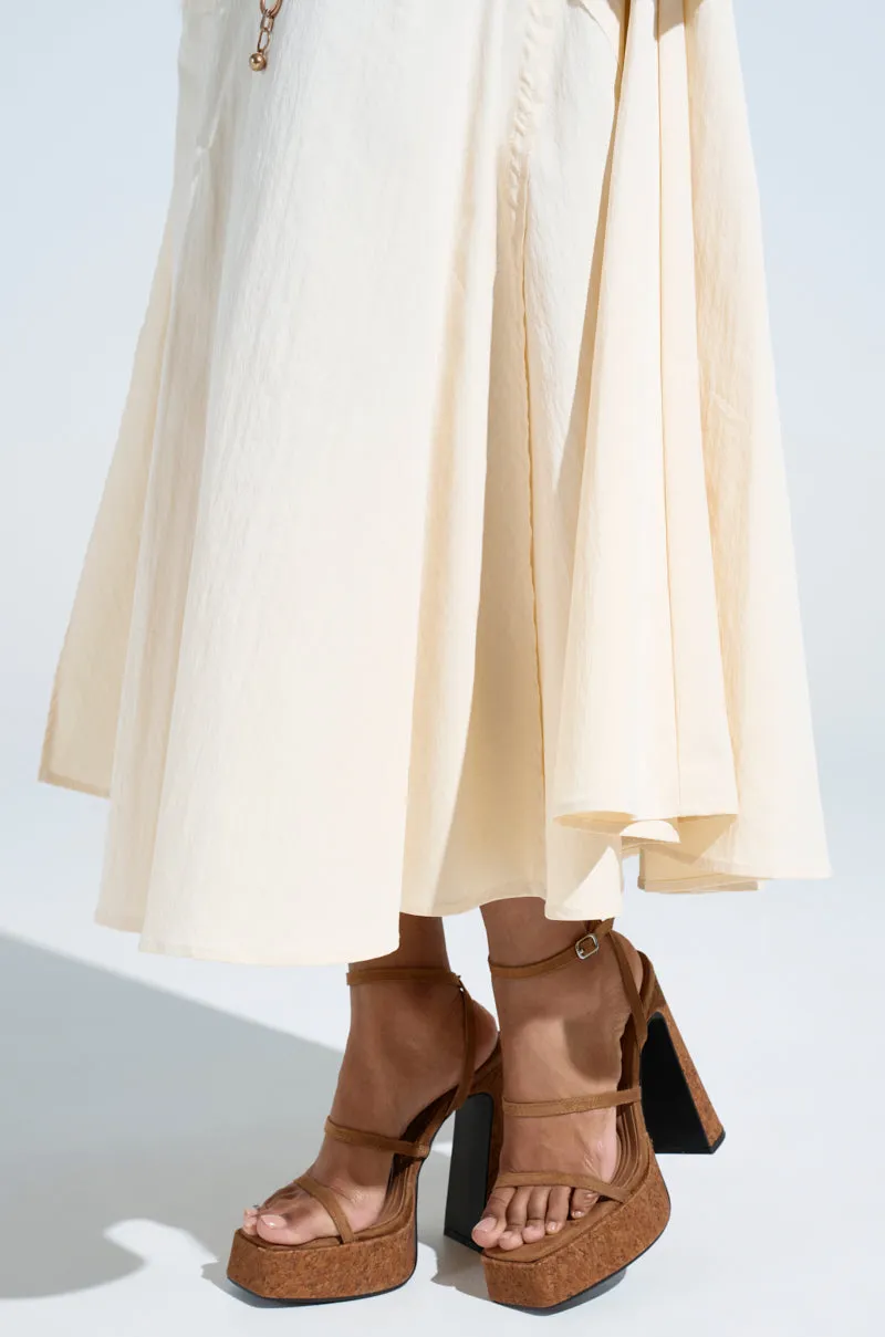 AKIRA KNAPP BROWN CORK PLATFORM SANDAL sold by AKIRA product image thumbnail 2