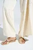 AKIRA AULORA GOLD FLAT SANDAL WITH PEEP TOE sold by AKIRA