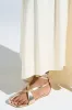 AKIRA AULORA GOLD FLAT SANDAL WITH PEEP TOE sold by AKIRA