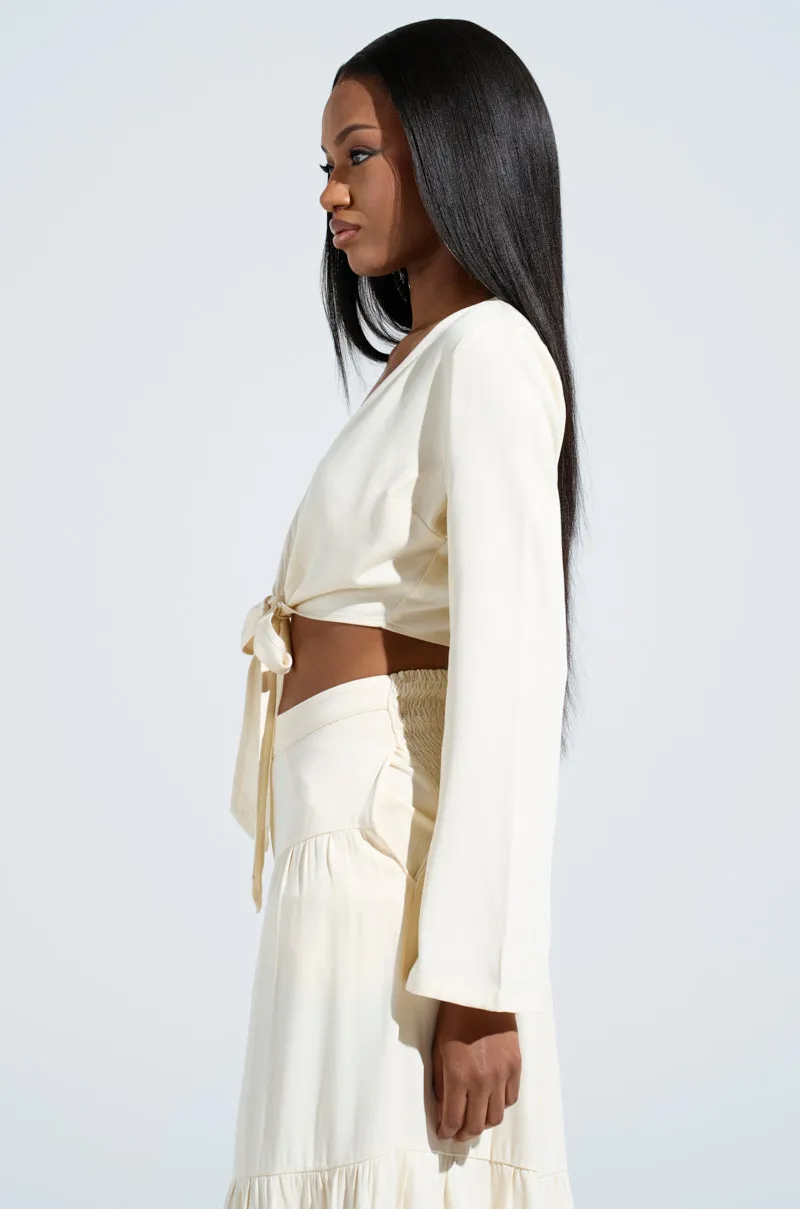 RELAX WITH ME TIE FRONT BLOUSE sold by AKIRA product image thumbnail 3