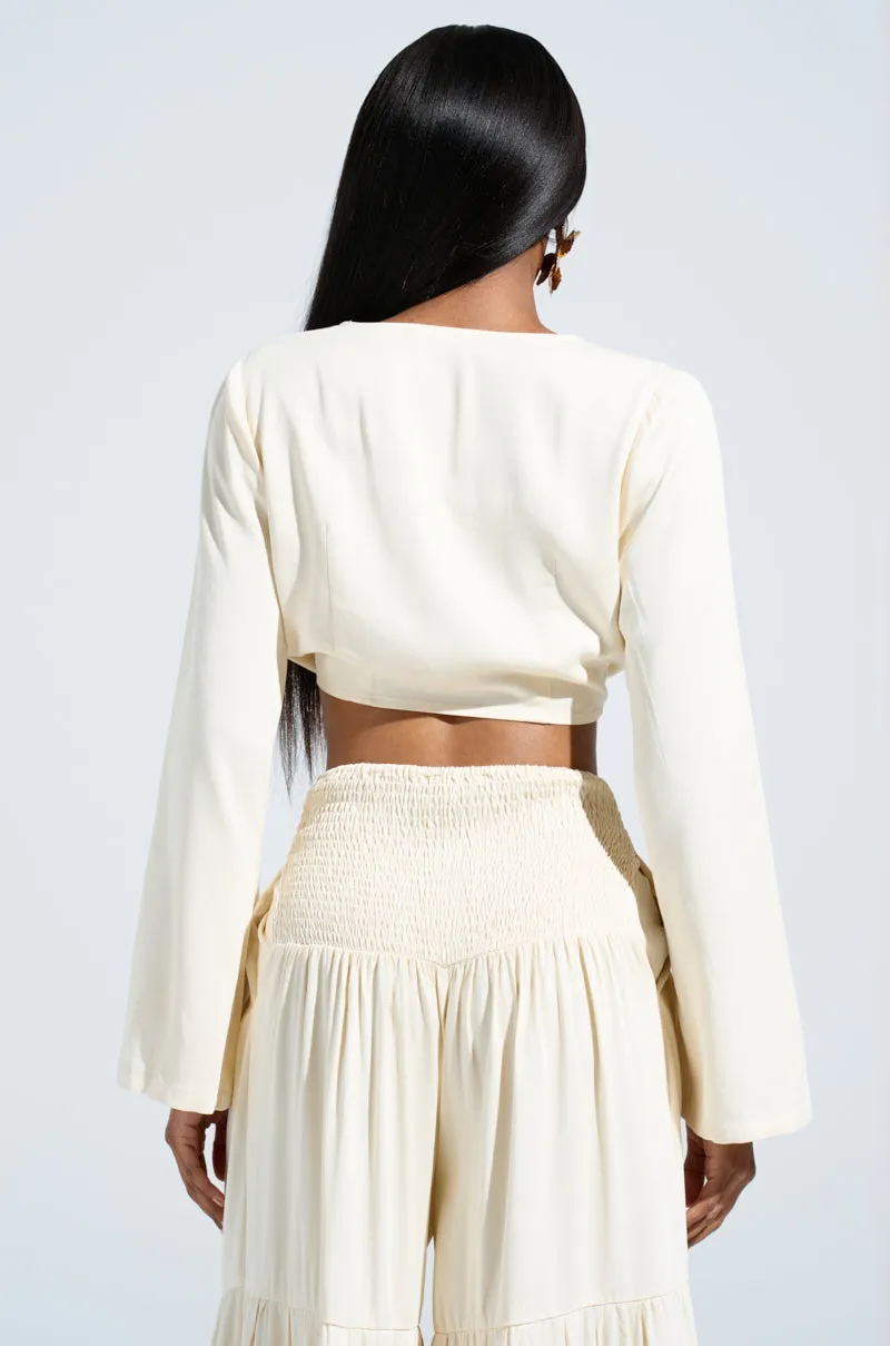 RELAX WITH ME TIE FRONT BLOUSE sold by AKIRA product image thumbnail 4