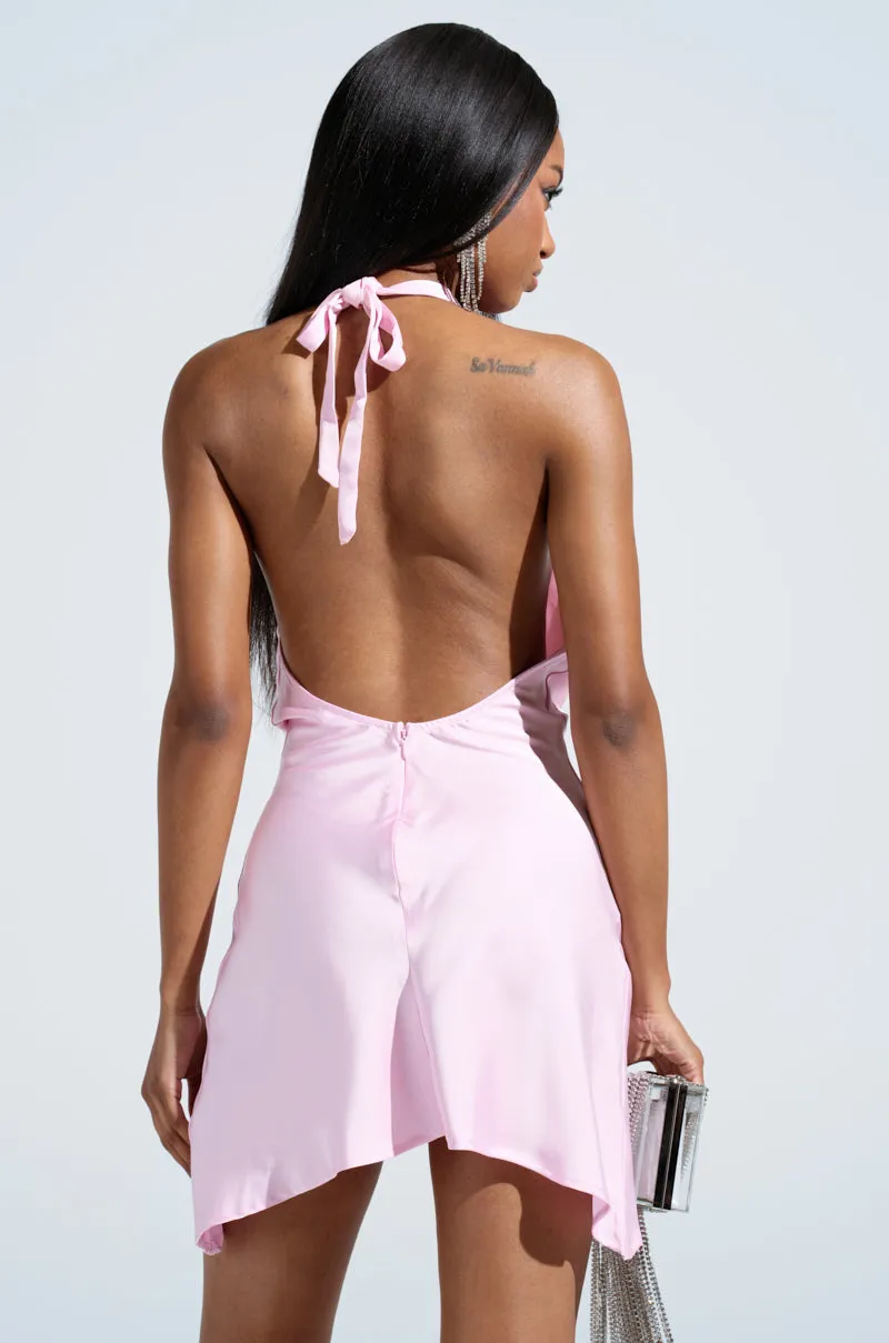 DOLLY SATIN MINI DRESS IN LIGHT PINK sold by AKIRA product image thumbnail 4