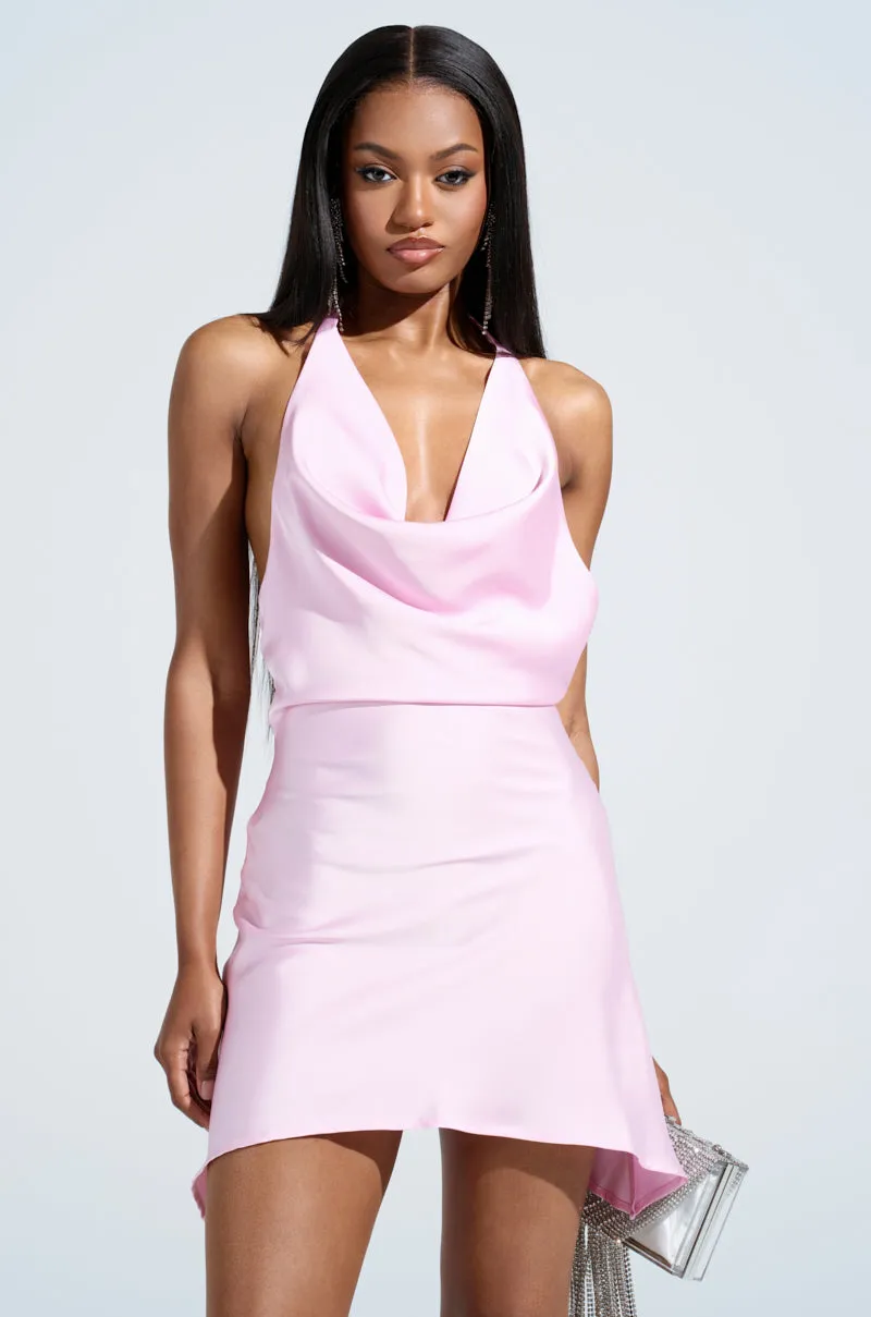 DOLLY SATIN MINI DRESS IN LIGHT PINK sold by AKIRA product image thumbnail 2
