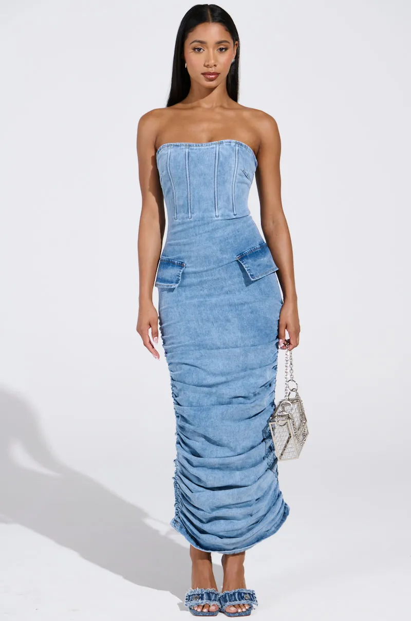 ASH STRAPLESS MAXI DRESS IN DENIM sold by AKIRA product image thumbnail 3