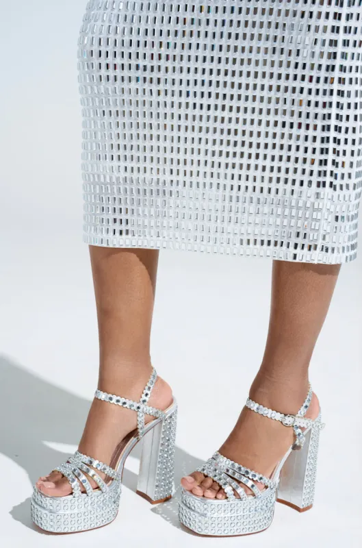 AZALEA WANG BIRCH SILVER EMBELLISHED SANDAL sold by AKIRA