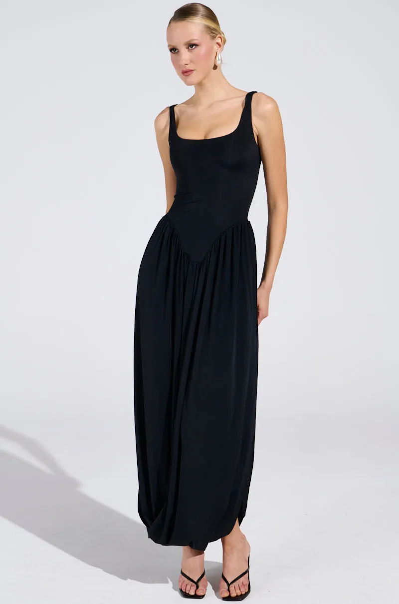 FELT CUTE DRAPED MAXI DRESS sold by AKIRA