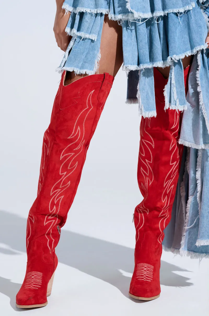 ABBY RED HIGH SHAFT WESTERN BOOT sold by AKIRA product image thumbnail 2