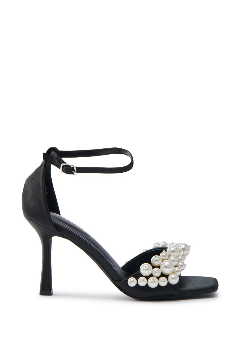 AZALEA WANG ROMILY BLACK WHITE PEARL SANDAL STILETTO sold by AKIRA product image thumbnail 3