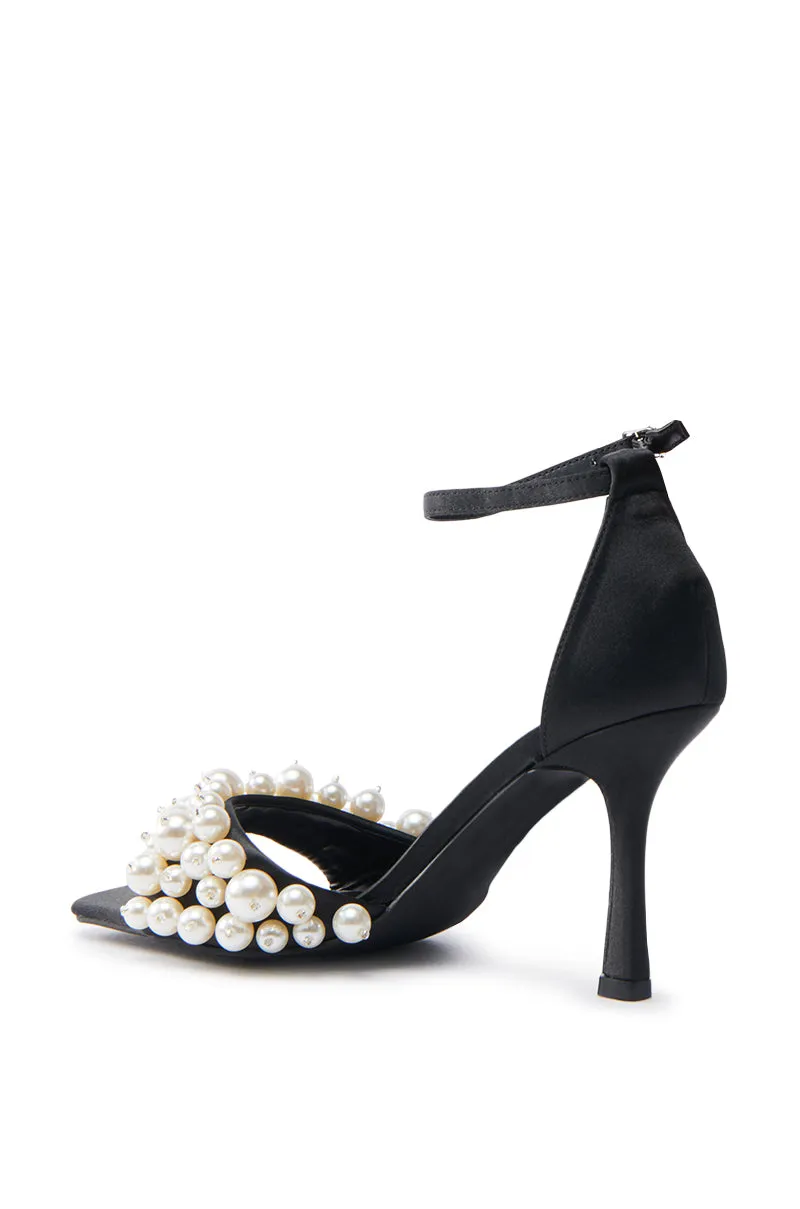 AZALEA WANG ROMILY BLACK WHITE PEARL SANDAL STILETTO sold by AKIRA product image thumbnail 5