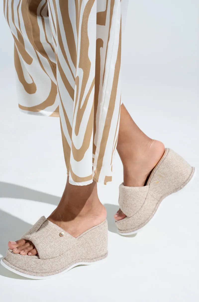 AZALEA WANG NATHALIA BEIGE NOVELTY FLATFORM SANDAL sold by AKIRA product image thumbnail 3