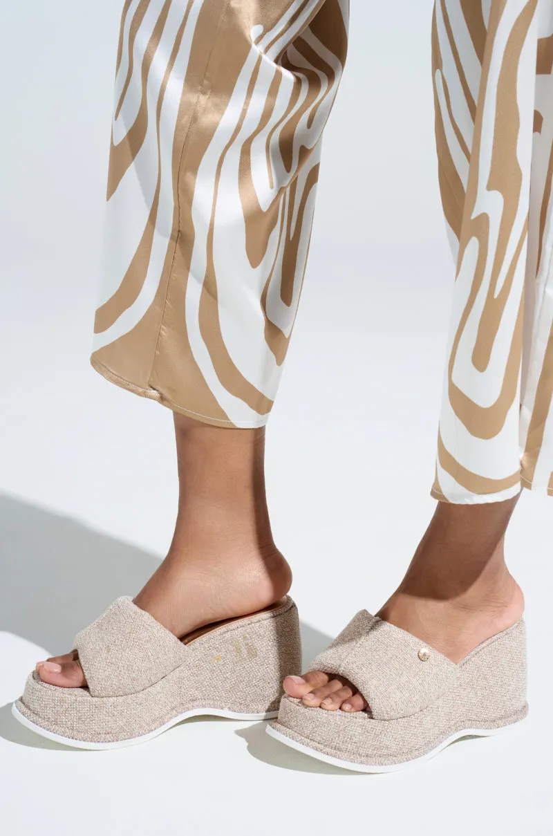 AZALEA WANG NATHALIA BEIGE NOVELTY FLATFORM SANDAL sold by AKIRA product image thumbnail 2