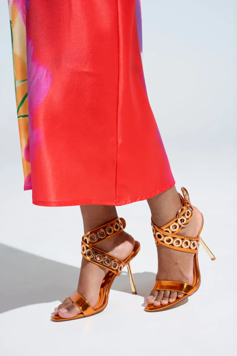 AZALEA WANG SAMUEL ORANGE HARDWARE EMBELLISHED SANDAL sold by AKIRA product image thumbnail 2