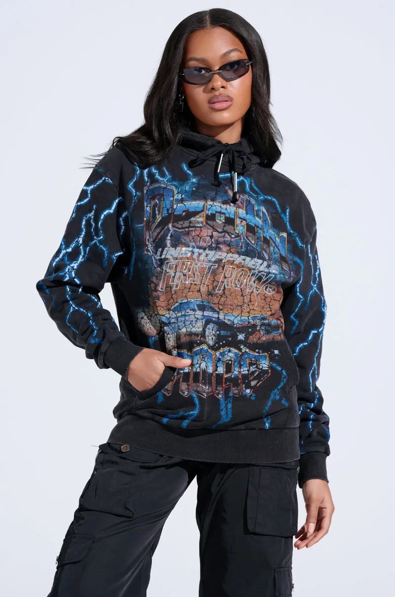 THUNDERSTRUCK HOODED SWEATSHIRT sold by AKIRA