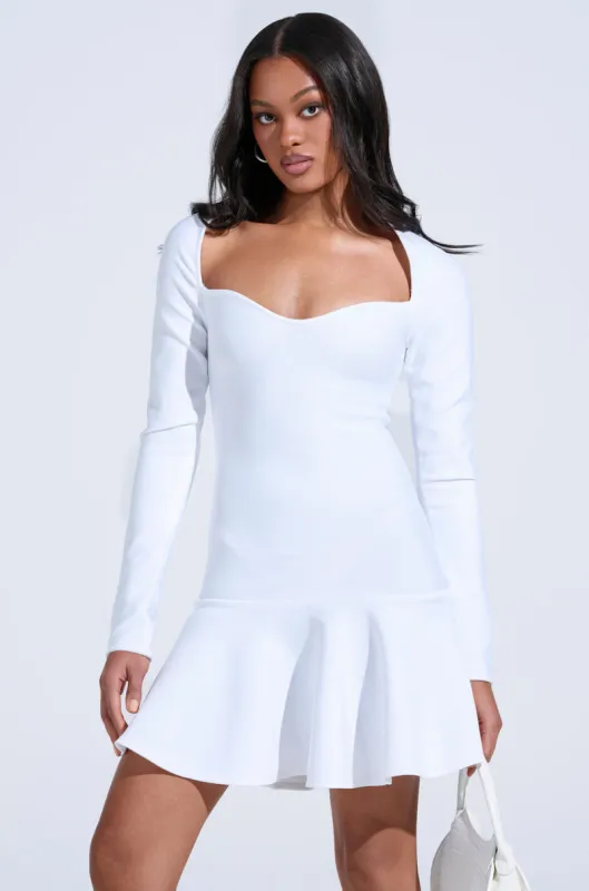 HIGHLY FAVORED BANDAGE MINI DRESS IN WHITE sold by AKIRA