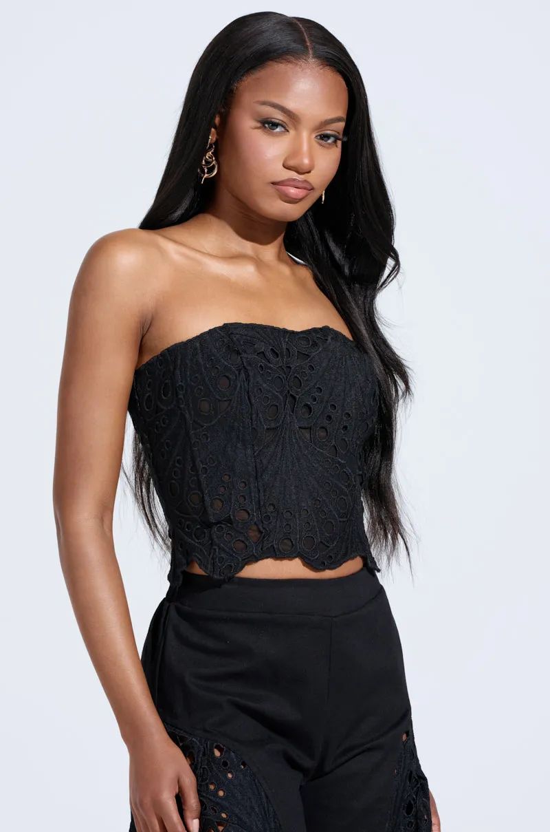 YOU WILL SEE WOVEN TUBE TOP sold by AKIRA